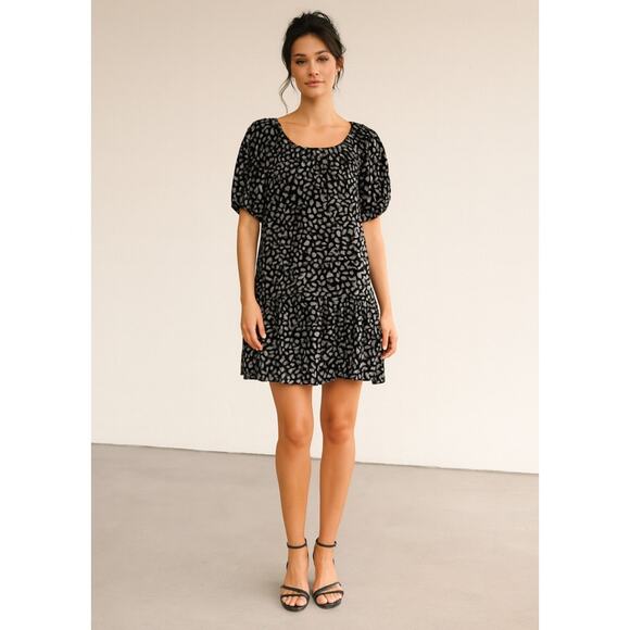 Manoush Velvet Mini Swing Dress 8 Black NEW - Picture 1 of 9